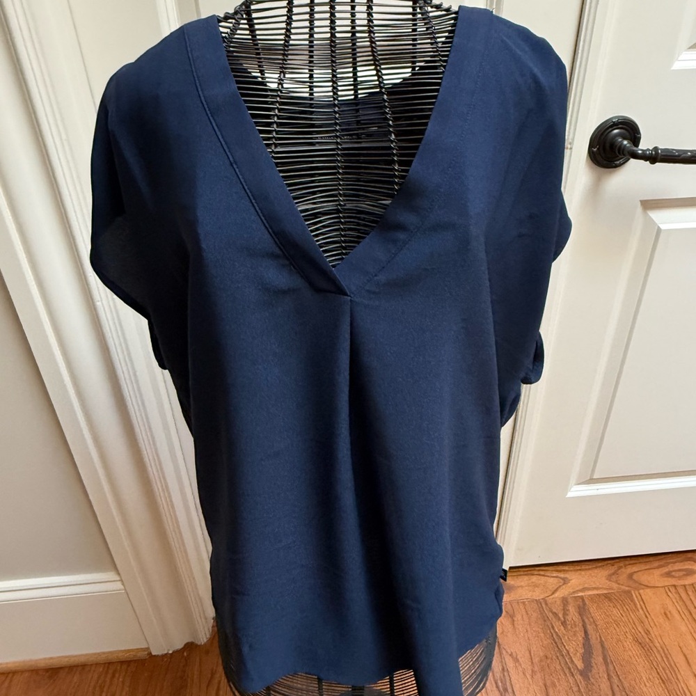 Banana Republic Navy V-Neck Blouse